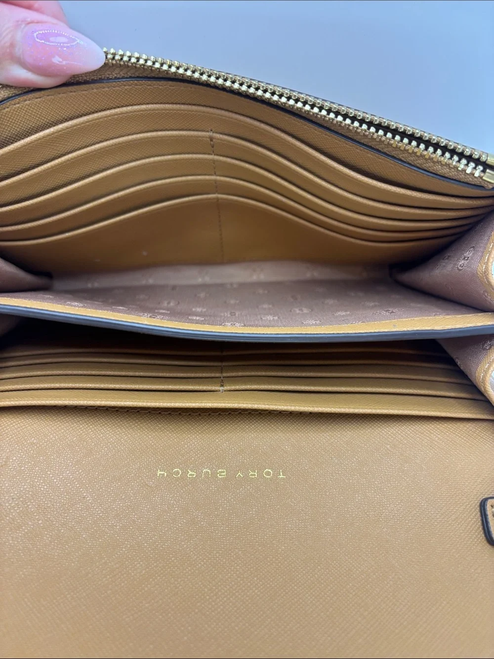 Tory Burch Toffee Saffiano Leather Chain Crossbody